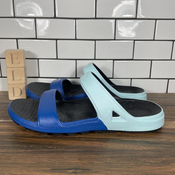 Spenco Fusion Slim Womens Size 9 Shoes Blue Orthotic Comfort Slide Sandal - Picture 1 of 12